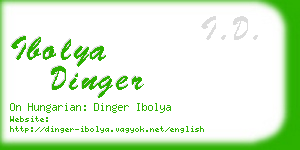 ibolya dinger business card